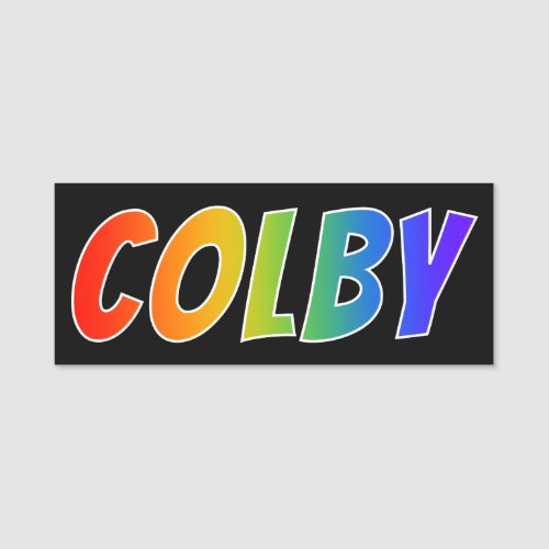 First Name COLBY Fun Rainbow Coloring Name Tag