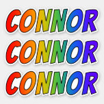 [ Thumbnail: First Name "Connor" W/ Fun Rainbow Coloring Sticker ]