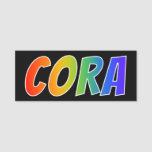[ Thumbnail: First Name "Cora": Fun Rainbow Coloring Name Tag ]