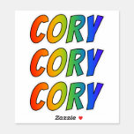 [ Thumbnail: First Name "Cory" W/ Fun Rainbow Coloring Sticker ]