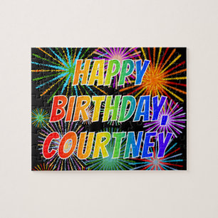 First Name "COURTNEY", Fun "HAPPY BIRTHDAY" Jigsaw Puzzle