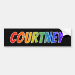 [ Thumbnail: First Name "Courtney": Fun Rainbow Coloring Bumper Sticker ]