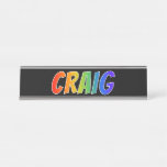 [ Thumbnail: First Name "Craig": Fun Rainbow Coloring Desk Name Plate ]