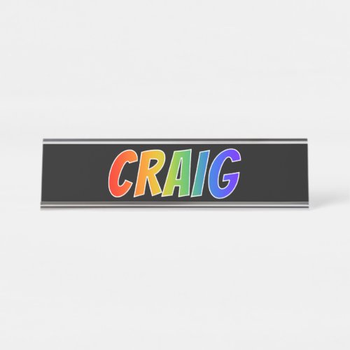 First Name CRAIG Fun Rainbow Coloring Desk Name Plate