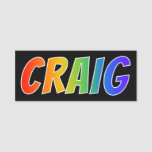 [ Thumbnail: First Name "Craig": Fun Rainbow Coloring Name Tag ]