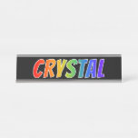 [ Thumbnail: First Name "Crystal": Fun Rainbow Coloring Desk Name Plate ]