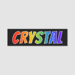 [ Thumbnail: First Name "Crystal": Fun Rainbow Coloring Name Tag ]