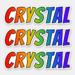 [ Thumbnail: First Name "Crystal" W/ Fun Rainbow Coloring Sticker ]