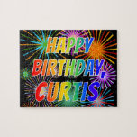 [ Thumbnail: First Name "Curtis", Fun "Happy Birthday" Jigsaw Puzzle ]