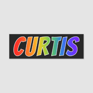First Name "CURTIS": Fun Rainbow Coloring Name Tag