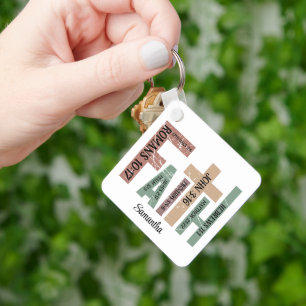 First Name Cute Colorful Bible Verses Typography Keychain