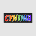 [ Thumbnail: First Name "Cynthia": Fun Rainbow Coloring Name Tag ]