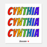 [ Thumbnail: First Name "Cynthia" W/ Fun Rainbow Coloring Sticker ]