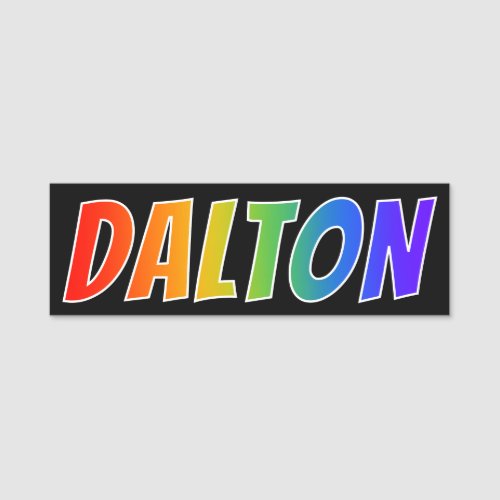 First Name DALTON Fun Rainbow Coloring Name Tag