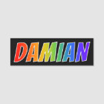 [ Thumbnail: First Name "Damian": Fun Rainbow Coloring Name Tag ]