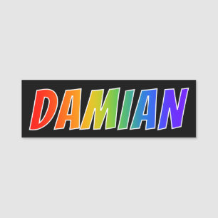 First Name "DAMIAN": Fun Rainbow Coloring Tag