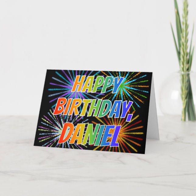 First Name "DANIEL" Fun "HAPPY BIRTHDAY" Card (Front)