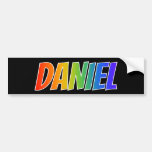 [ Thumbnail: First Name "Daniel": Fun Rainbow Coloring Bumper Sticker ]