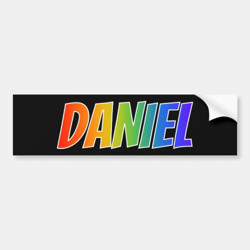 First Name DANIEL Fun Rainbow Coloring Bumper Sticker