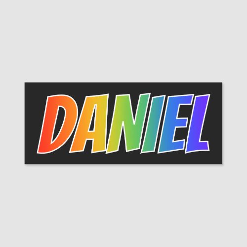 First Name DANIEL Fun Rainbow Coloring Name Tag