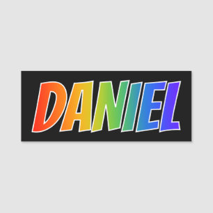 First Name "DANIEL": Fun Rainbow Coloring Tag