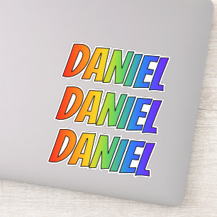 First Name "DANIEL" w/ Fun Rainbow Coloring Sticker