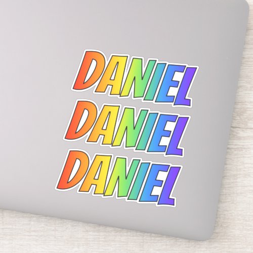 First Name DANIEL w Fun Rainbow Coloring Sticker