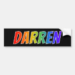 [ Thumbnail: First Name "Darren": Fun Rainbow Coloring Bumper Sticker ]