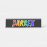 [ Thumbnail: First Name "Darren": Fun Rainbow Coloring Desk Name Plate ]