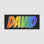 [ Thumbnail: First Name "David": Fun Rainbow Coloring Name Tag ]