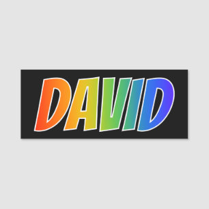 First Name "DAVID": Fun Rainbow Coloring Name Tag