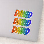 [ Thumbnail: First Name "David" W/ Fun Rainbow Coloring Sticker ]