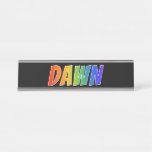 [ Thumbnail: First Name "Dawn": Fun Rainbow Coloring Desk Name Plate ]