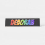 [ Thumbnail: First Name "Deborah": Fun Rainbow Coloring Desk Name Plate ]