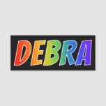 [ Thumbnail: First Name "Debra": Fun Rainbow Coloring Name Tag ]