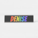 [ Thumbnail: First Name "Denise": Fun Rainbow Coloring Desk Name Plate ]