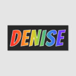 [ Thumbnail: First Name "Denise": Fun Rainbow Coloring Name Tag ]