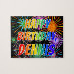 [ Thumbnail: First Name "Dennis", Fun "Happy Birthday" Jigsaw Puzzle ]