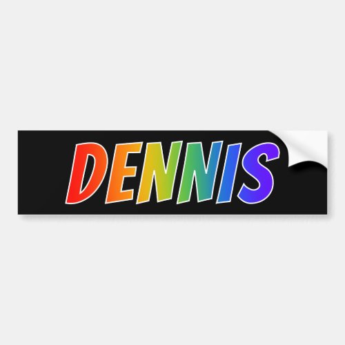 First Name DENNIS Fun Rainbow Coloring Bumper Sticker