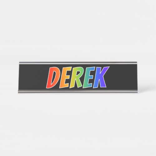 First Name DEREK Fun Rainbow Coloring Desk Name Plate