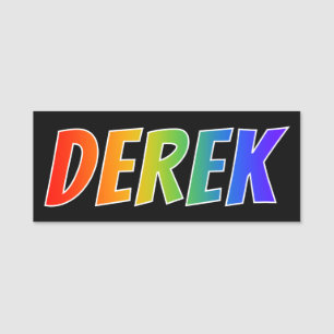First Name "DEREK": Fun Rainbow Coloring Name Tag