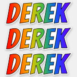 [ Thumbnail: First Name "Derek" W/ Fun Rainbow Coloring Sticker ]