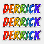[ Thumbnail: First Name "Derrick" W/ Fun Rainbow Coloring Sticker ]