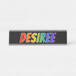 [ Thumbnail: First Name "Desiree": Fun Rainbow Coloring Desk Name Plate ]