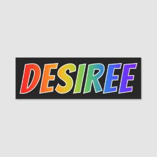 First Name "DESIREE": Fun Rainbow Coloring Tag