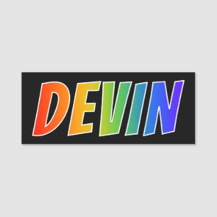 First Name "DEVIN": Fun Rainbow Coloring Name Tag