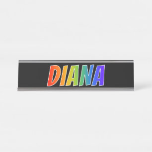 First Name "DIANA": Fun Rainbow Coloring Desk Name Plate