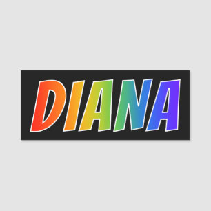 First Name "DIANA": Fun Rainbow Coloring Tag