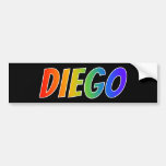 [ Thumbnail: First Name "Diego": Fun Rainbow Coloring Bumper Sticker ]