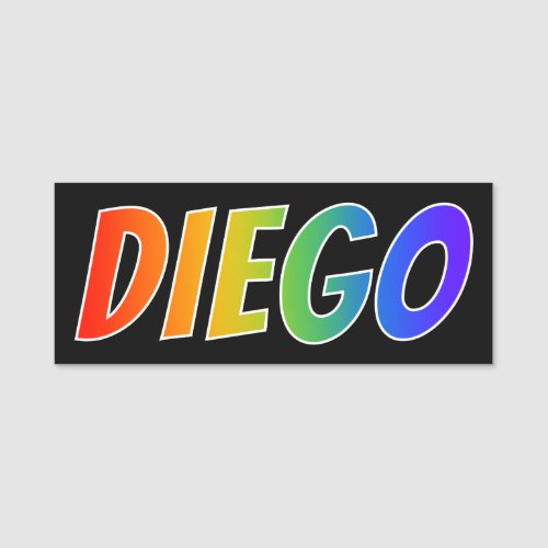 First Name DIEGO Fun Rainbow Coloring Name Tag